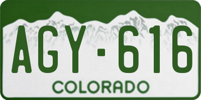 CO license plate AGY616