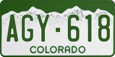 CO license plate AGY618