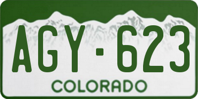 CO license plate AGY623