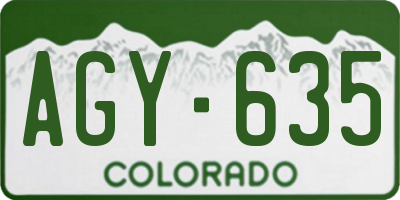CO license plate AGY635