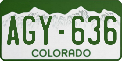 CO license plate AGY636
