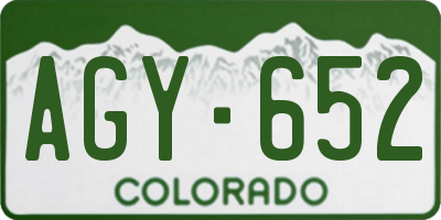 CO license plate AGY652