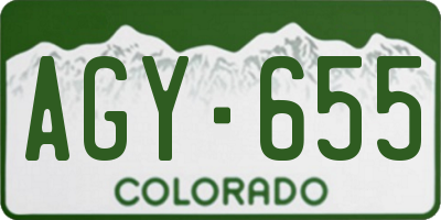 CO license plate AGY655