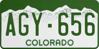 CO license plate AGY656