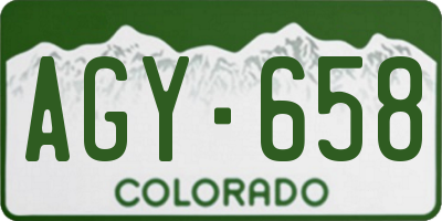 CO license plate AGY658