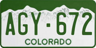 CO license plate AGY672