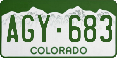 CO license plate AGY683