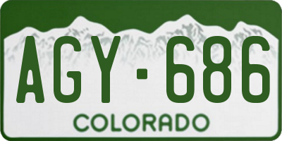 CO license plate AGY686