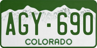 CO license plate AGY690