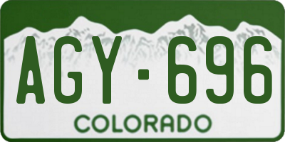 CO license plate AGY696