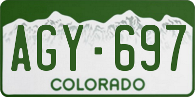 CO license plate AGY697