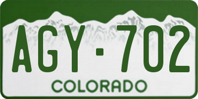 CO license plate AGY702