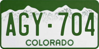 CO license plate AGY704