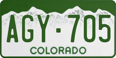CO license plate AGY705