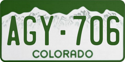 CO license plate AGY706