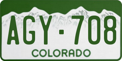 CO license plate AGY708