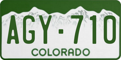 CO license plate AGY710