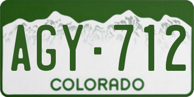 CO license plate AGY712