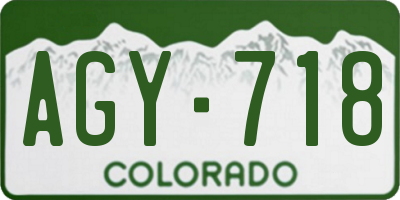 CO license plate AGY718