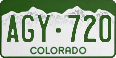 CO license plate AGY720