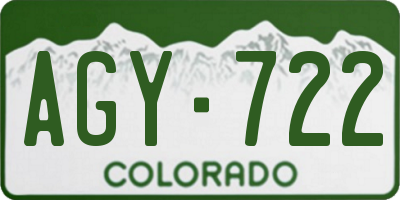 CO license plate AGY722
