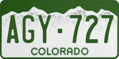 CO license plate AGY727