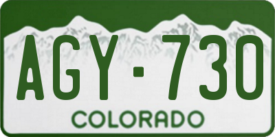 CO license plate AGY730