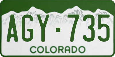 CO license plate AGY735