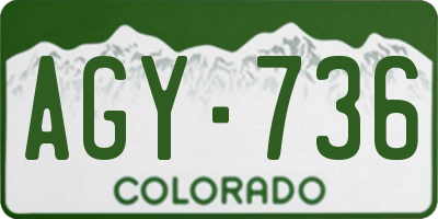 CO license plate AGY736