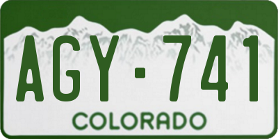 CO license plate AGY741