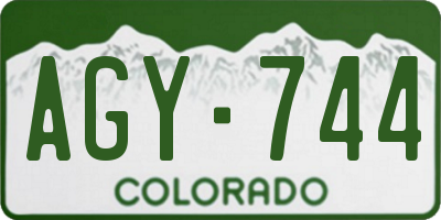 CO license plate AGY744