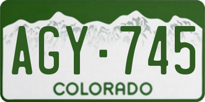 CO license plate AGY745