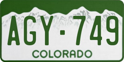 CO license plate AGY749