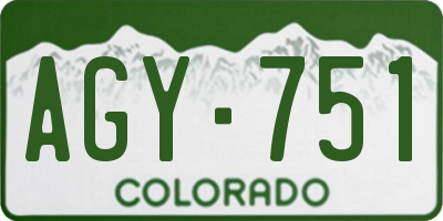 CO license plate AGY751