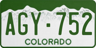 CO license plate AGY752