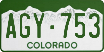 CO license plate AGY753