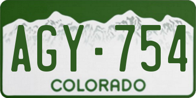 CO license plate AGY754