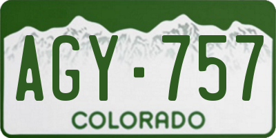 CO license plate AGY757