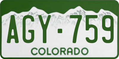 CO license plate AGY759
