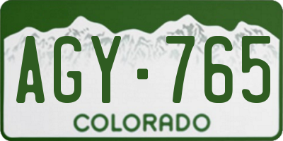 CO license plate AGY765