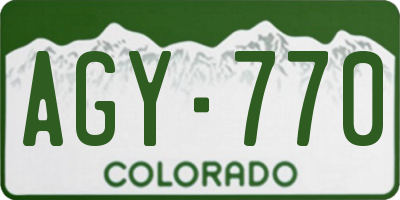 CO license plate AGY770