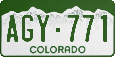 CO license plate AGY771