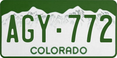 CO license plate AGY772