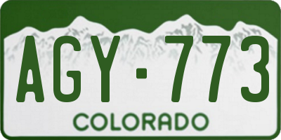 CO license plate AGY773
