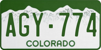 CO license plate AGY774