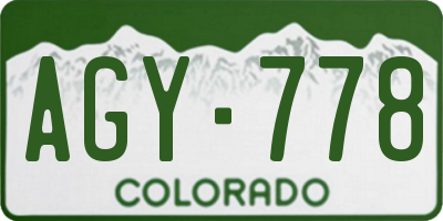 CO license plate AGY778