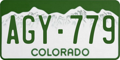 CO license plate AGY779
