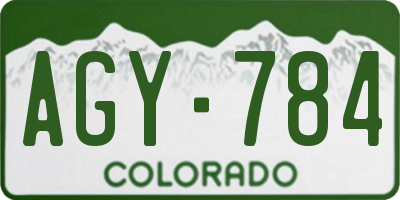 CO license plate AGY784
