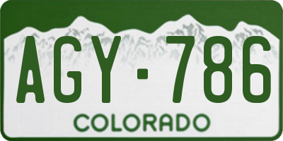 CO license plate AGY786