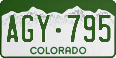 CO license plate AGY795